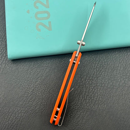 KU KNIVES KU446B Bonza Crossbar Lock Orange Folding Knive