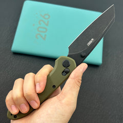 KU KNIVES KU446E Bonza Crossbar Lock Green Folding Knive
