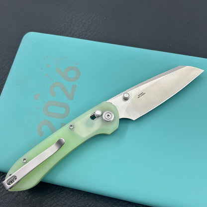 KU KNIVES KU446C Bonza Crossbar Lock Jade Folding Knive