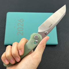 KU KNIVES KU446C Bonza Crossbar Lock Jade Folding Knive