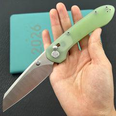 KU KNIVES KU446C Bonza Crossbar Lock Jade Folding Knive
