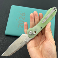 KU KNIVES KU446C Bonza Crossbar Lock Jade Folding Knive
