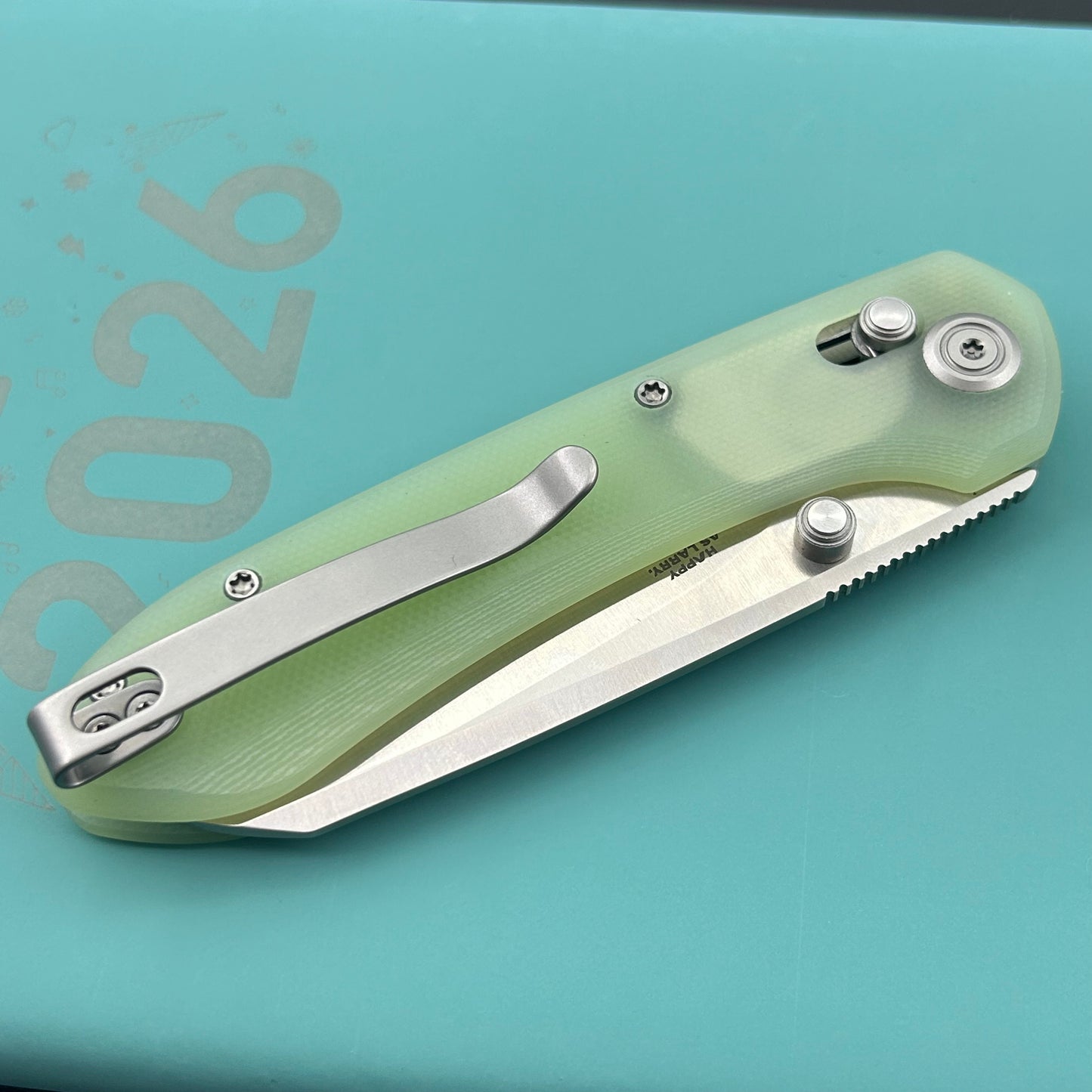 KU KNIVES KU446C Bonza Crossbar Lock Jade Folding Knive