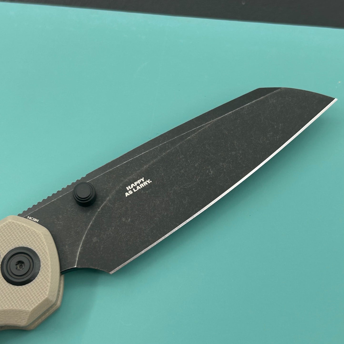 KU knife  KU446F Bonza Crossbar Lock Black Tan Folding Knive