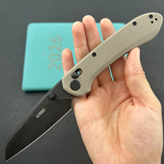 KU KNIVES KU446F Bonza Crossbar Lock Black Tan Folding Knive