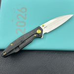 KUBEY knife KU474D Whammy Framelock Blackwash Ti Folding Knife