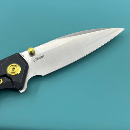 KU knife KU474D Whammy Framelock Blackwash Ti Folding Knife