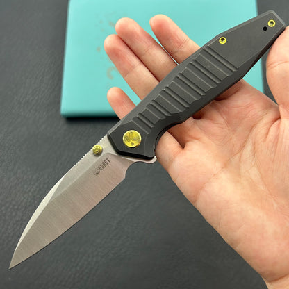 KU knife KU474D Whammy Framelock Blackwash Ti Folding Knife