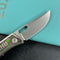 KB Knives KB377B Common Thread Frame Lock Folding Knife Grey Titanium with Watermelon Sugar CamoCarbon 2.95'' M390 Blade