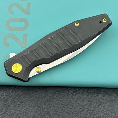 KU knife KU474D Whammy Framelock Blackwash Ti Folding Knife