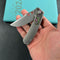 KB Knives KB377B Common Thread Frame Lock Folding Knife Grey Titanium with Watermelon Sugar CamoCarbon 2.95'' M390 Blade