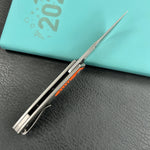 KB KNIVES  KB377A Common  Thread Frame Lock Folding Knife Grey Titanium with Orange G10 Inlays 2.95'' M390 Blade