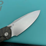 KB knives KB379B Pioneer Folding Knife  Tiger Stripe  Flame Titanium w/ Wave Milling Handle 3.35'' Beadblast CPM 20CV Blade