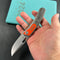 KB Knives  KB377A Common  Thread Frame Lock Folding Knife Grey Titanium with Orange G10 Inlays 2.95'' M390 Blade