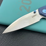 KUBEY knife  KU474B Whammy Framelock Blue Ano Ti Folding Knife