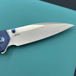 KUBEY knife  KU474B Whammy Framelock Blue Ano Ti Folding Knife