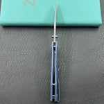 KUBEY knife  KU474B Whammy Framelock Blue Ano Ti Folding Knife