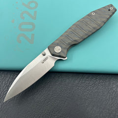 KU KNIVES KU474C Whammy Framelock Flame Ano Ti Folding Knife