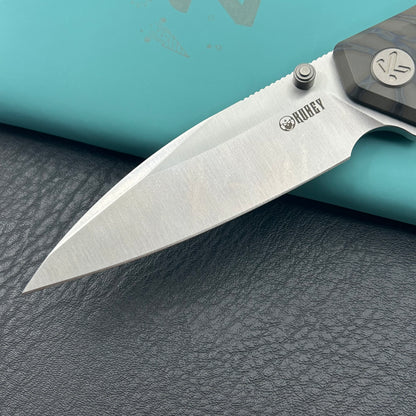 KU knife  KU474C Whammy Framelock Flame Ano Ti Folding Knife
