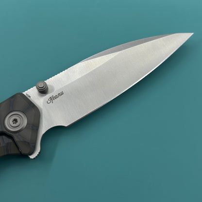 KU knife  KU474C Whammy Framelock Flame Ano Ti Folding Knife