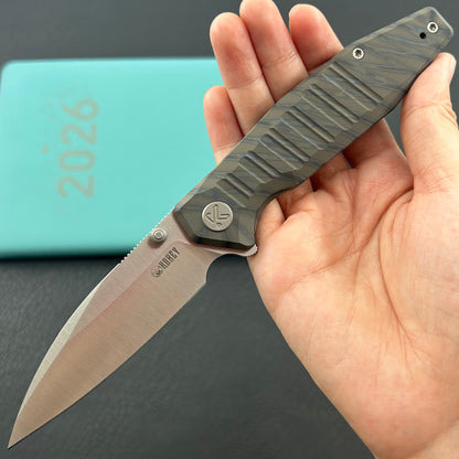KU knife  KU474C Whammy Framelock Flame Ano Ti Folding Knife