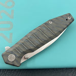 KUBEY knife  KU474C Whammy Framelock Flame Ano Ti Folding Knife