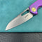 KUBEY KB284D Vagrant Frame Lock Folding Knife Purple 6AL4V Titanium Handle  2.9" Bead Blasted  S35VN