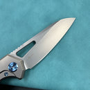 KUBEY KB284F Vagrant Frame Lock Folding Knife grey 6AL4V Titanium Handle  2.9" Bead Blasted  S35VN