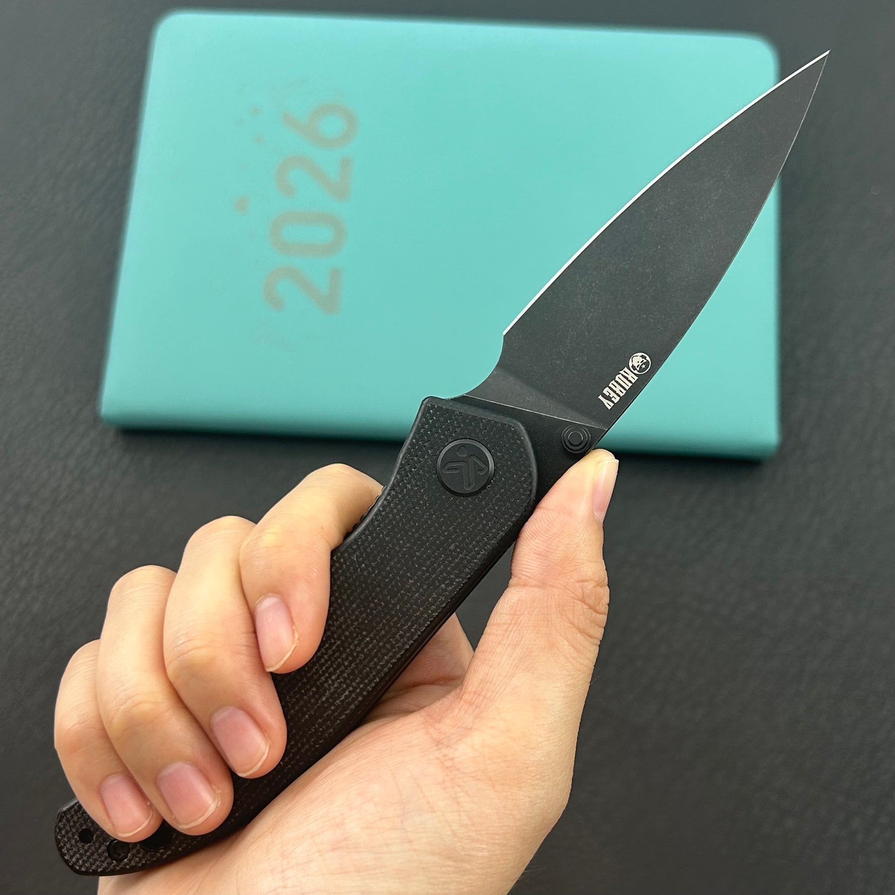KUBEY knife KU408G SNUG Linerlock Blackout Micarta Folding knife