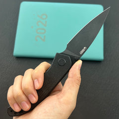 KU KNIVES KU408G SNUG Linerlock Blackout Micarta Folding knife