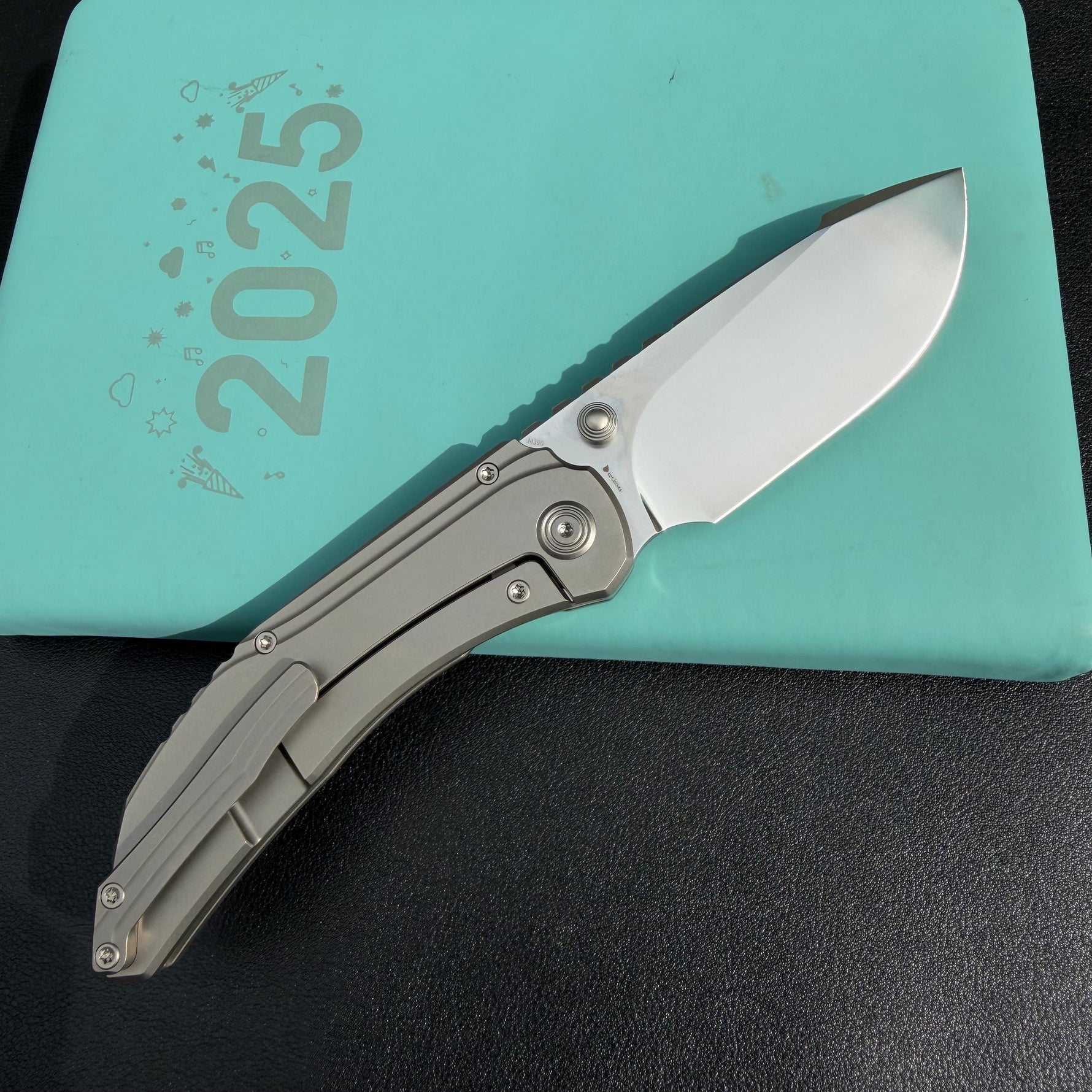 KB KNIVES KB388A Snorri Pocket Folding Knife Sandblast Titanium Handle 3.54'' Silver Bead Blasting M390