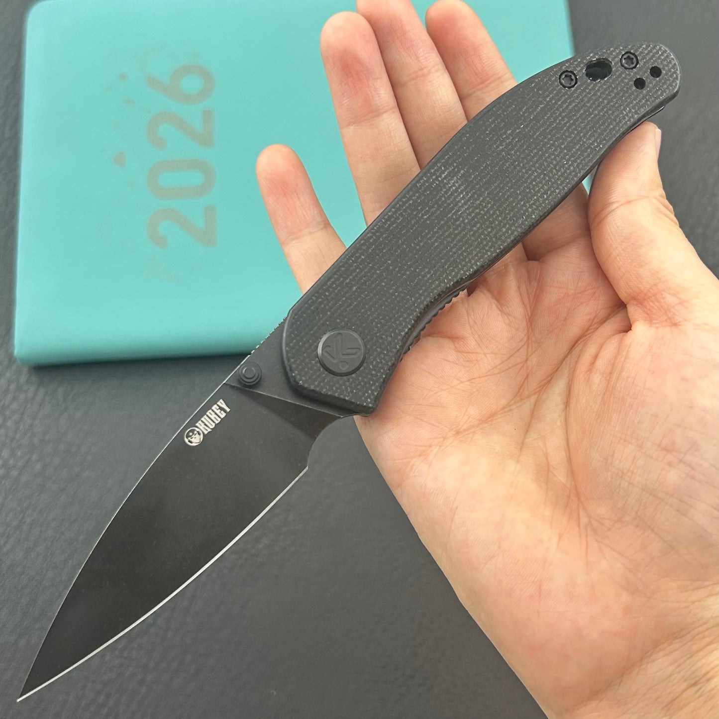KU knife KU408G SNUG Linerlock Blackout Micarta Folding knife