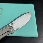 KB KNIVES KB388A Snorri Pocket Folding Knife Sandblast Titanium Handle 3.54'' Silver Bead Blasting M390