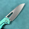 KUBEY KB284C Vagrant Frame Lock Folding Knife green 6AL4V Titanium Handle  2.9" Bead Blasted  S35VN