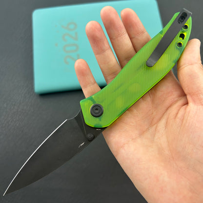 KU knife KU408F SNUG Linerlock Black Glow Polycarbonate Folding knife