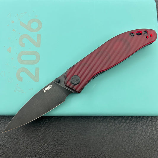 KU knife KU408E SNUG Linerlock Black Red Polycarbonate Folding knife