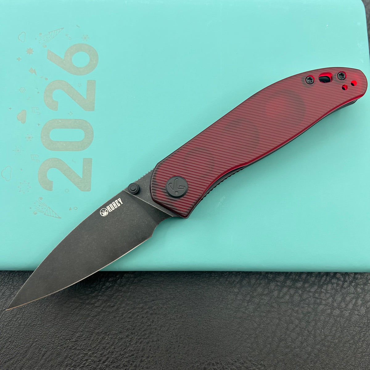 KU KNIVES KU408E SNUG Linerlock Black Red Polycarbonate Folding knife