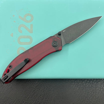 KU knife KU408E SNUG Linerlock Black Red Polycarbonate Folding knife