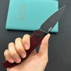 KU KNIVES KU408E SNUG Linerlock Black Red Polycarbonate Folding knife