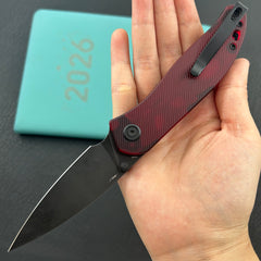KU KNIVES KU408E SNUG Linerlock Black Red Polycarbonate Folding knife