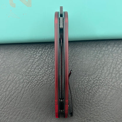 KU knife KU408E SNUG Linerlock Black Red Polycarbonate Folding knife