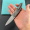 KB Knives KB258A Vertigo Frame Lock Folding Knife Titanium with Santa Clara CamoCarbon Inlays 3.11" Darkwash CPM S35VN Blade