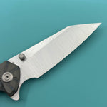 KB KNIVES KB495B Nova Reverse Tanto Frame Locking Folding Knife Flamed Titanium Handle 3.66" Belt Satin M390