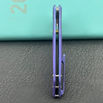 KB KNIVES KB495C Nova Reverse Tanto Frame Locking Folding Knife Blurple Titanium Handle 3.66" Belt Satin M390