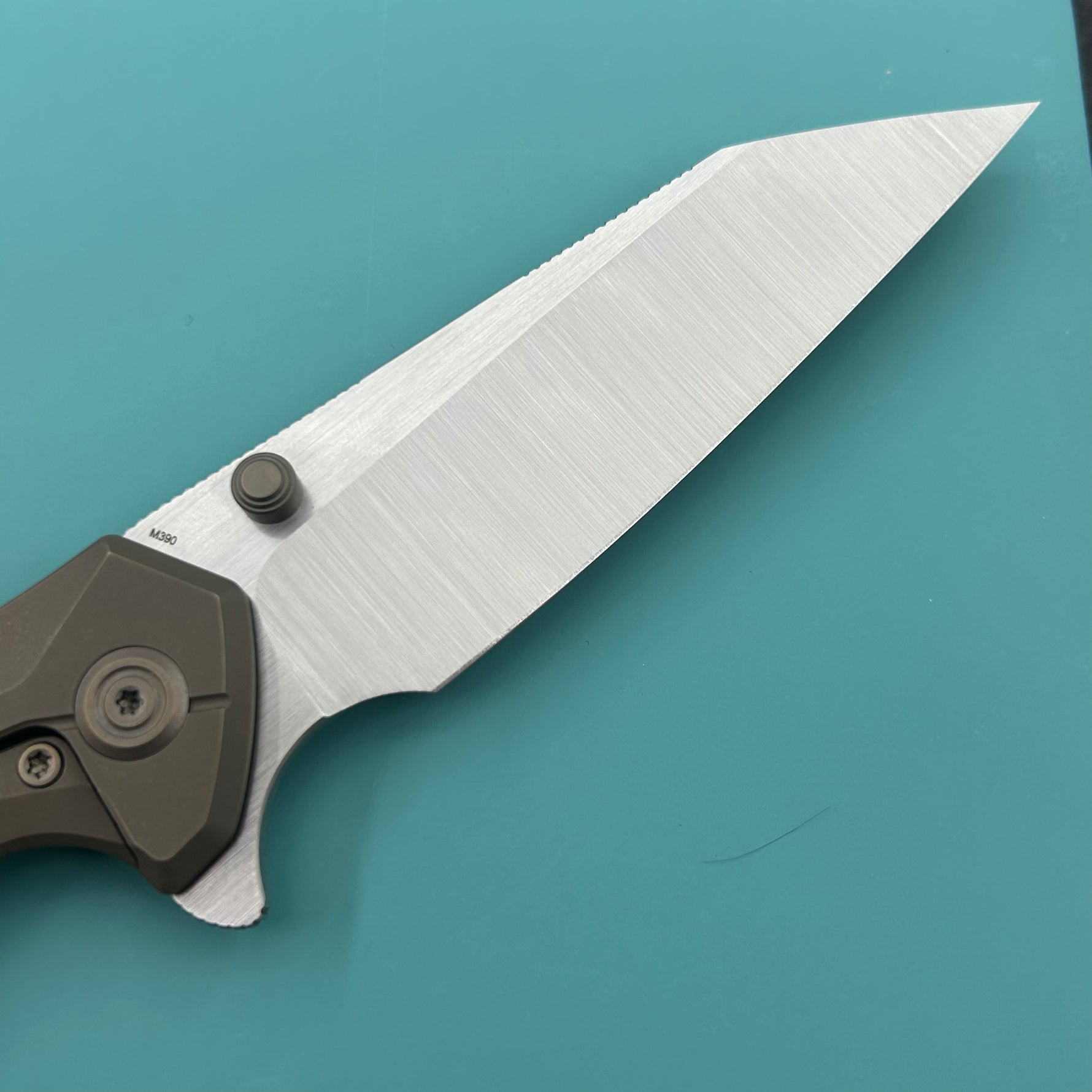 KB KNIVES KB495D Nova Reverse Tanto Frame Locking Folding Knife Bronze Titanium Handle 3.66" Belt Satin M390