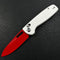 (Exclusives ) KUBEY KU248  Bluff Axis lock Everyday Carry Folding Knife White G10 Handle Red Painted  14C28N