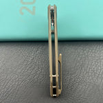 KB KNIVES KB495D Nova Reverse Tanto Frame Locking Folding Knife Bronze Titanium Handle 3.66" Belt Satin M390