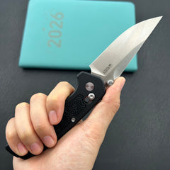 KU KNIVES KU464A Geri Crossbar Lock Black Folding Knife