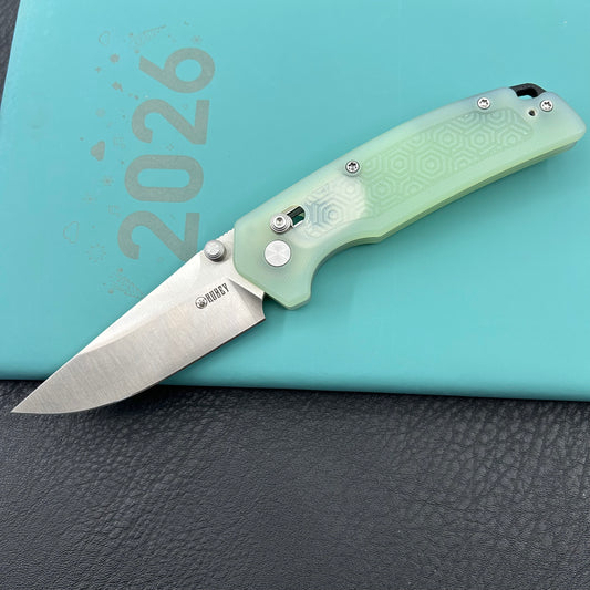 KU knife KU464B Geri Crossbar Lock Jade Folding Knife