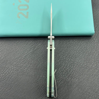 KU knife KU464B Geri Crossbar Lock Jade Folding Knife